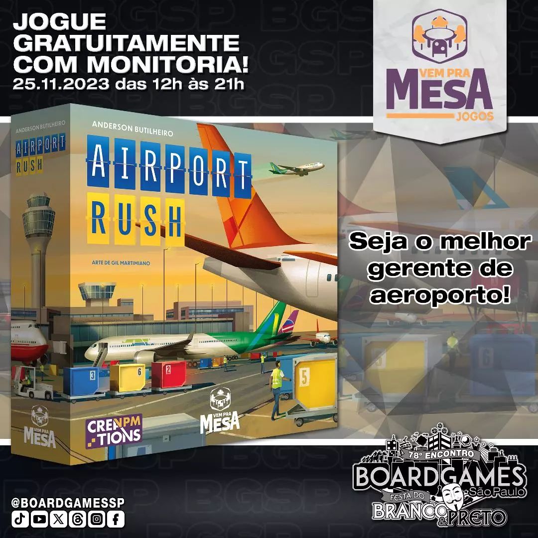 JOGO DE TABULEIRO AIRPORT RUSH - Editora Vem pra Mesa Jogos
